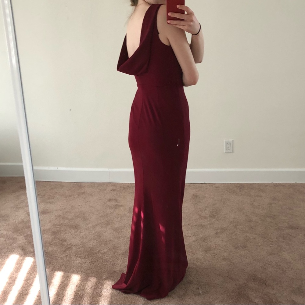 Katie May Vionnet Drape Back Crepe Gown